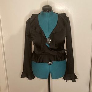 Ruffle Wrap Blouse